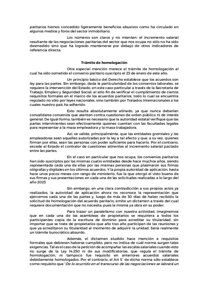 Acuerdo paritario enero 2024: Posición de la CAPHyAI - Suterh